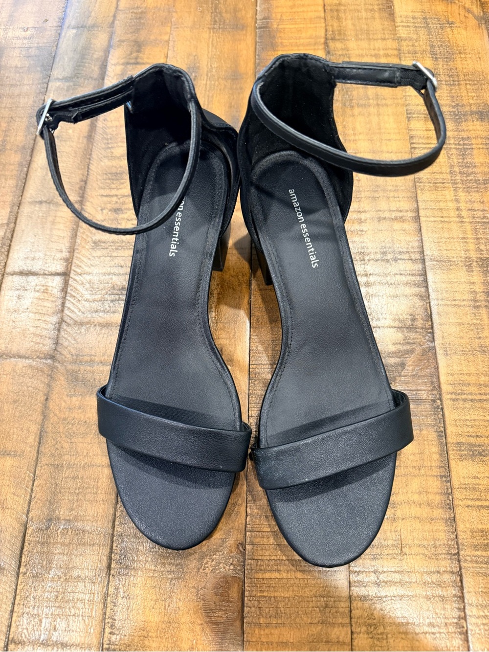 Amazon Essentials Black Ankle-Strap Block Heel Sandals